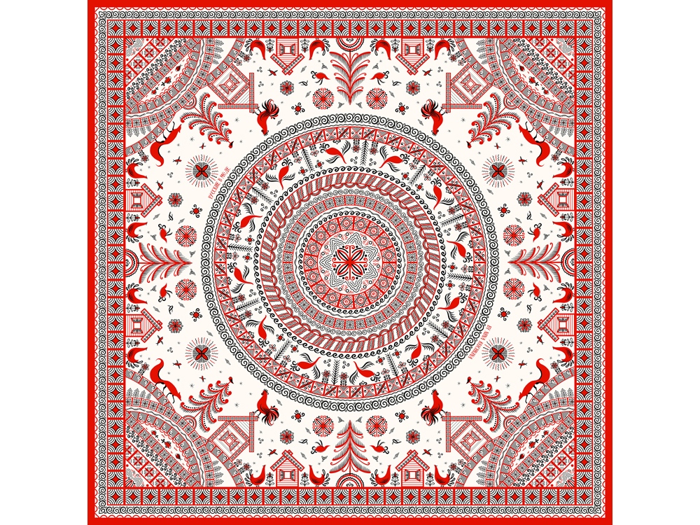 Платок Мезенская роспись-0
