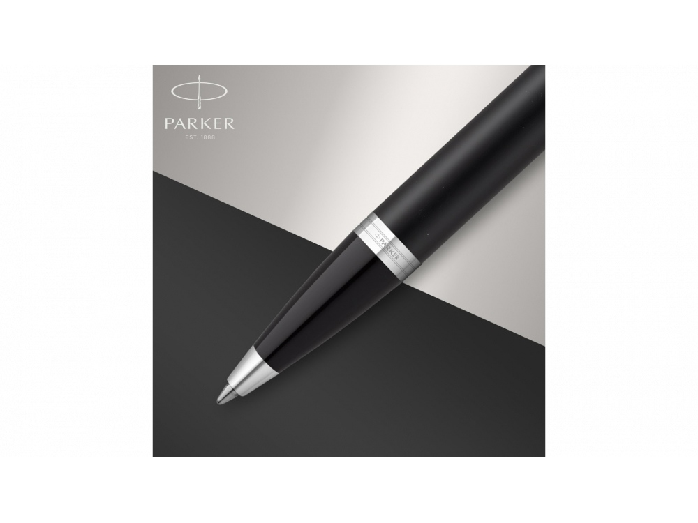 Шариковая ручка Parker IM Mat Black CT лак матовый, стержень: M, цвет чернил: blue, в подарочной упаковке.-5