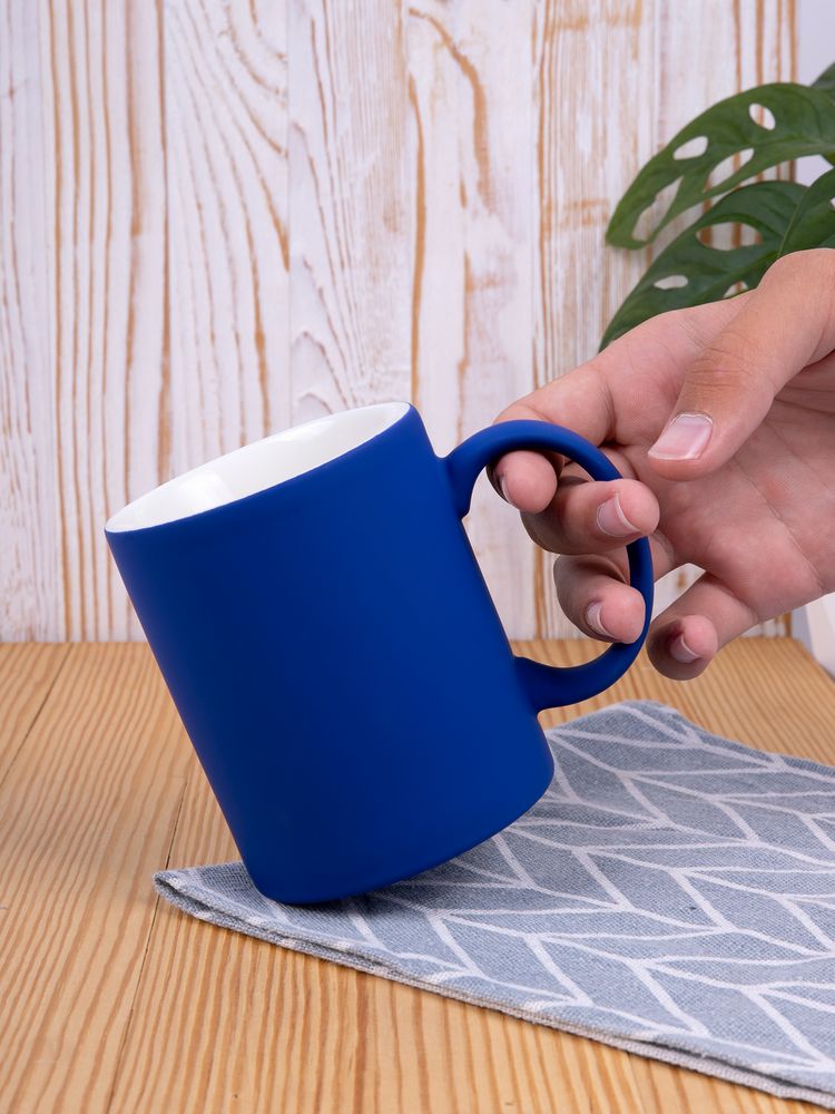 Кружка Promo Soft с покрытием софт-тач, синяя-3