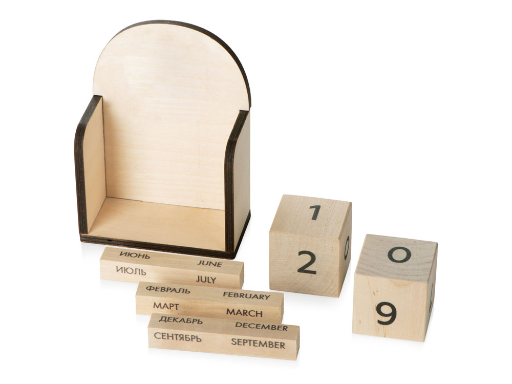 Настольный деревянный вечный календарь-2