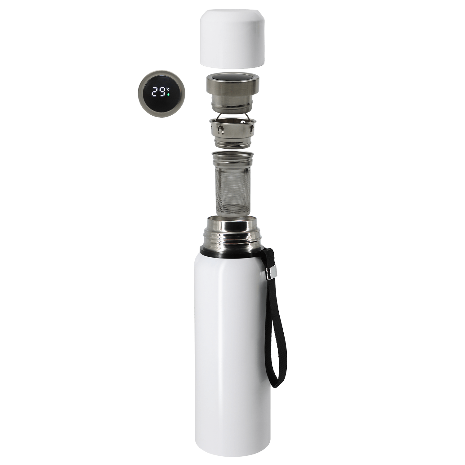 Термос S-travel New с датчиком температуры 600 мл. (белый)-3