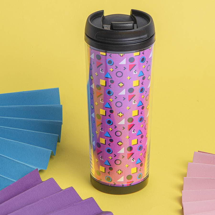 Термокружка PLAN под полиграфическую вставку,  350 мл, прозрачный, черный-5