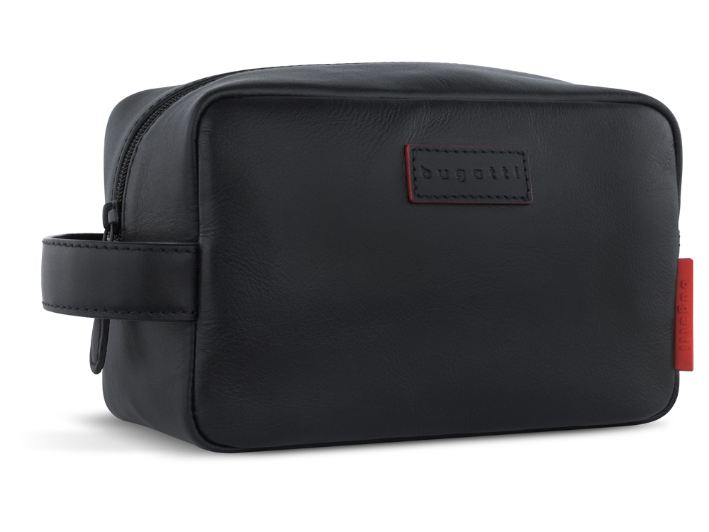 Несессер дорожный BUGATTI Clark, чёрный, воловья кожа/полиэстер, 20х10х13 см, 2,5 л-0