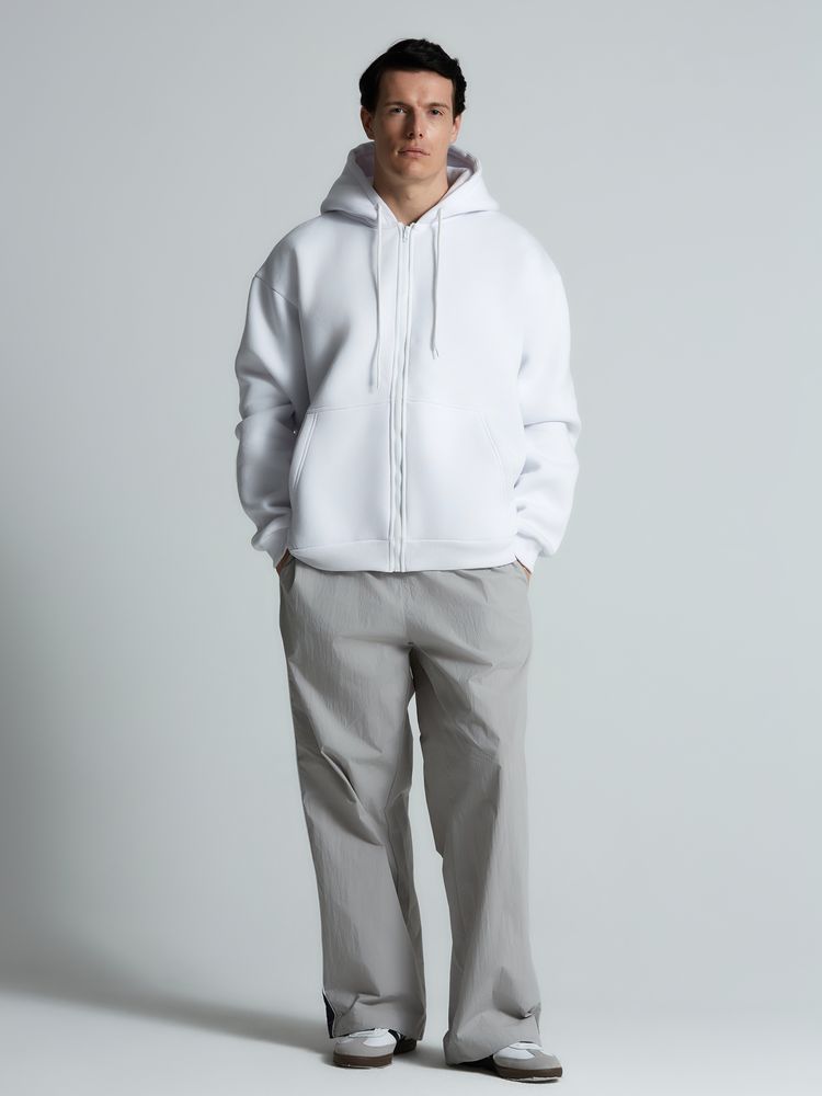 Толстовка унисекс оверсайз Zippy, белая-4