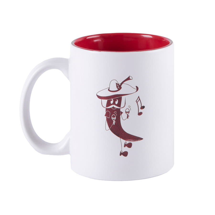 Кружка KULMER, керамика, белый, красный-2