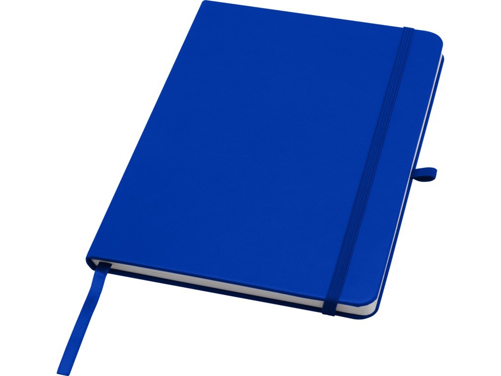 Teak блокнот А5 из переработан. материала в твердой обложке с линован. страницами - Ярко-синий-0