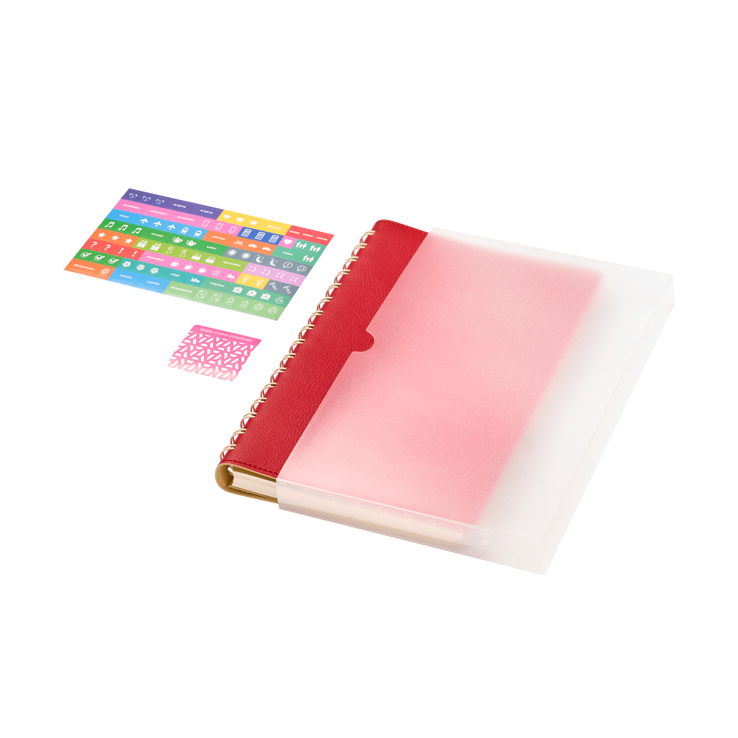 Ежедневник Vista недатированный, красный/бежевый-9