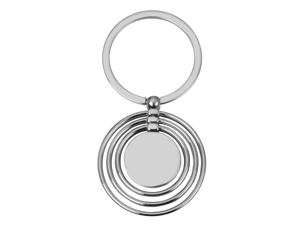 Брелок с 3 кольцами и диском, вращающимися вокруг одной оси, серебристый-2