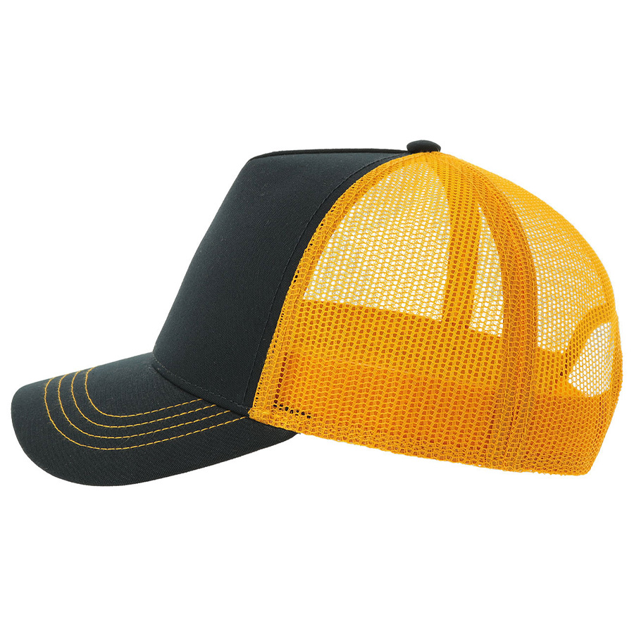 Бейсболка RAPPER CANVAS-S, 5 клиньев, пластиковая застёжка, темно-синий, желтый-1