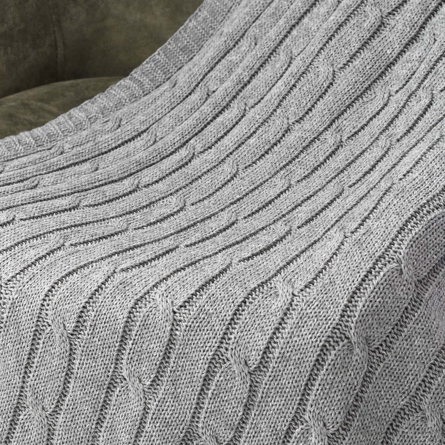 Плед Fado вязаный, серый (без подарочной коробки)-7