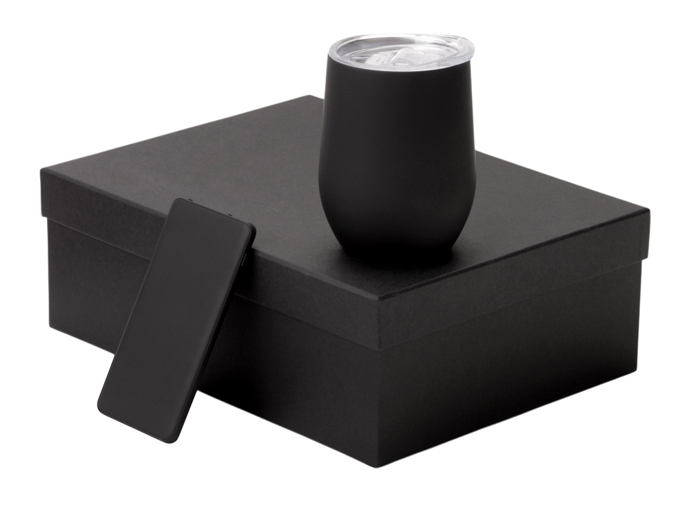 Подарочный набор с термокружкой и повербанком С1, 5000 mAh, черный-0