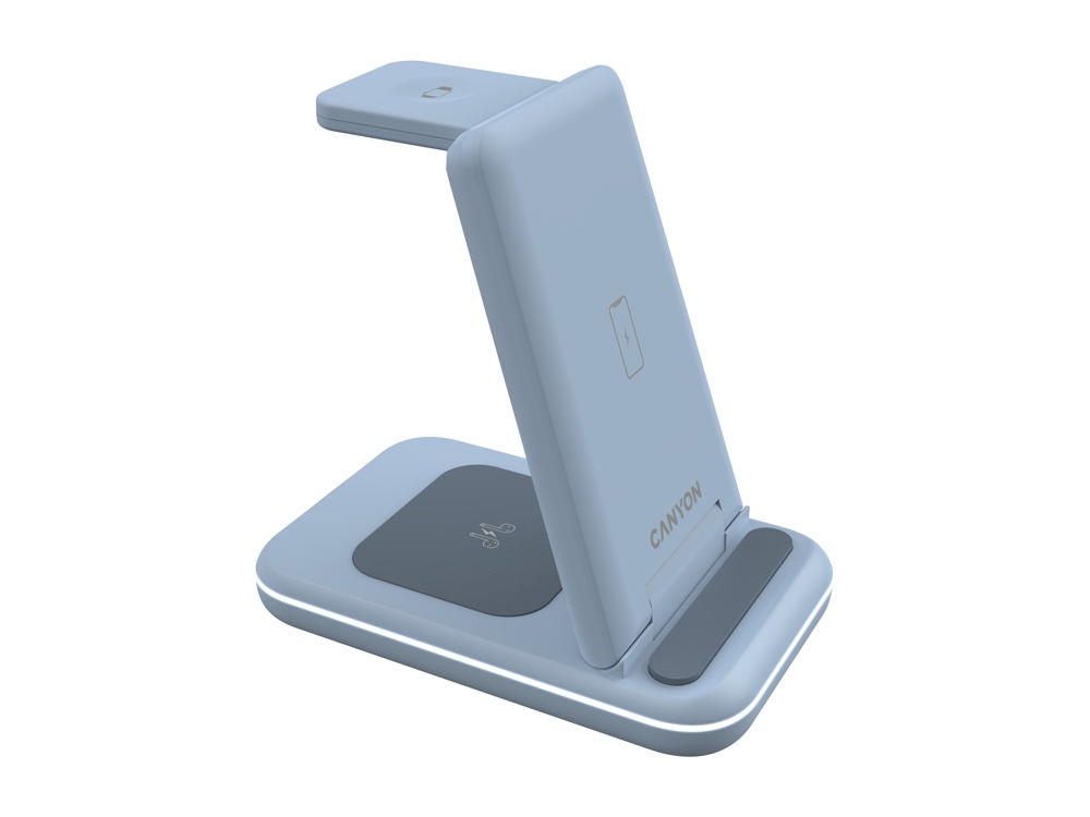 Беспроводное зарядное устройство 3-в-1 CANYON WS-304 (CNS-WCS304B), 15W, голубой-5