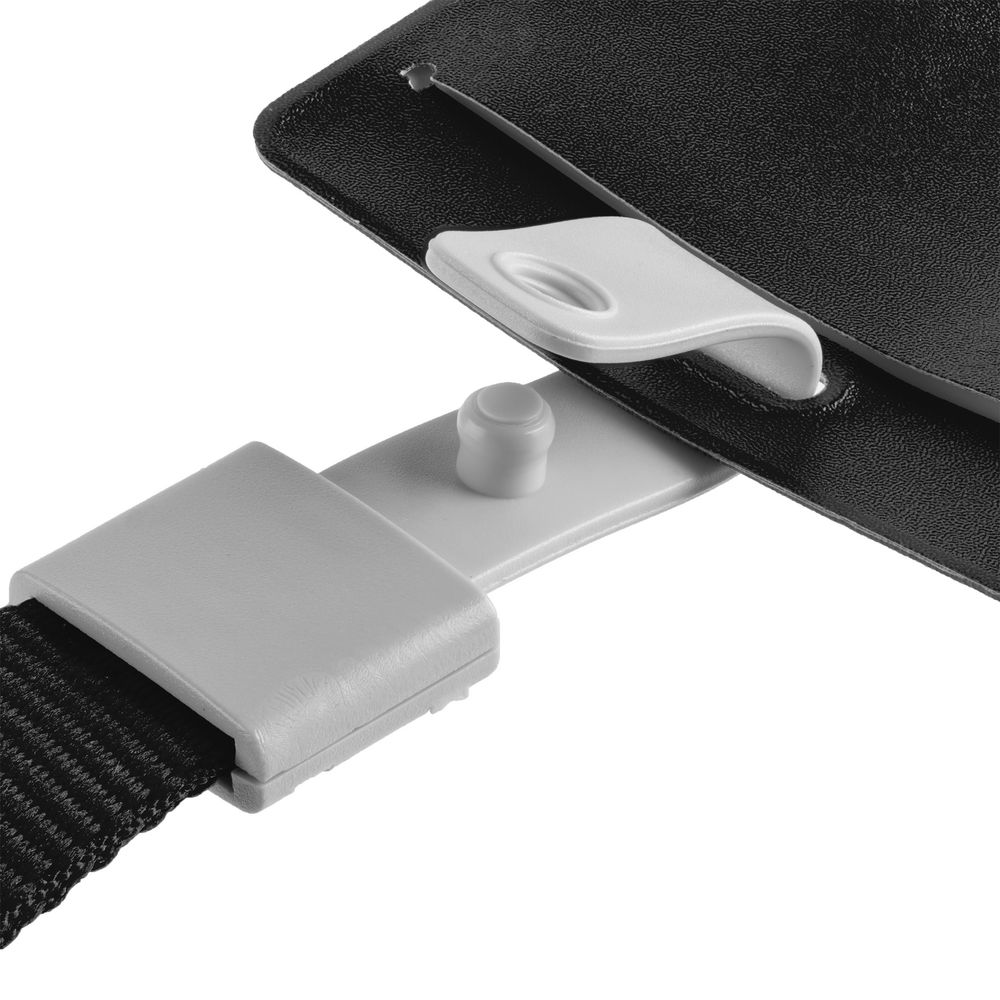 Карман для пропуска с лентой Staff, черный-3