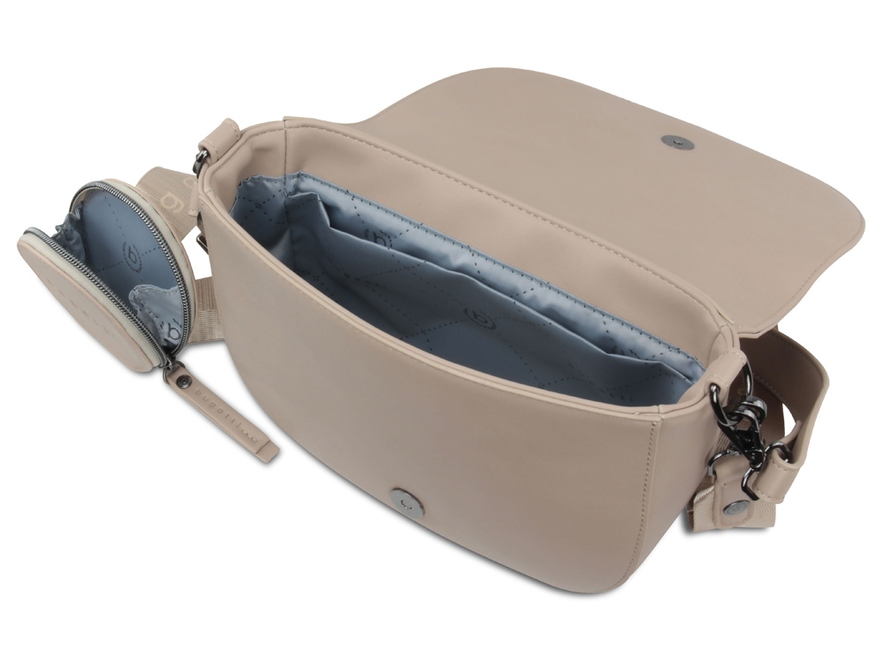 Сумка наплечная женская BUGATTI Almata, с кошельком, песочная, полиуретан, 27х6х18,5 см-1