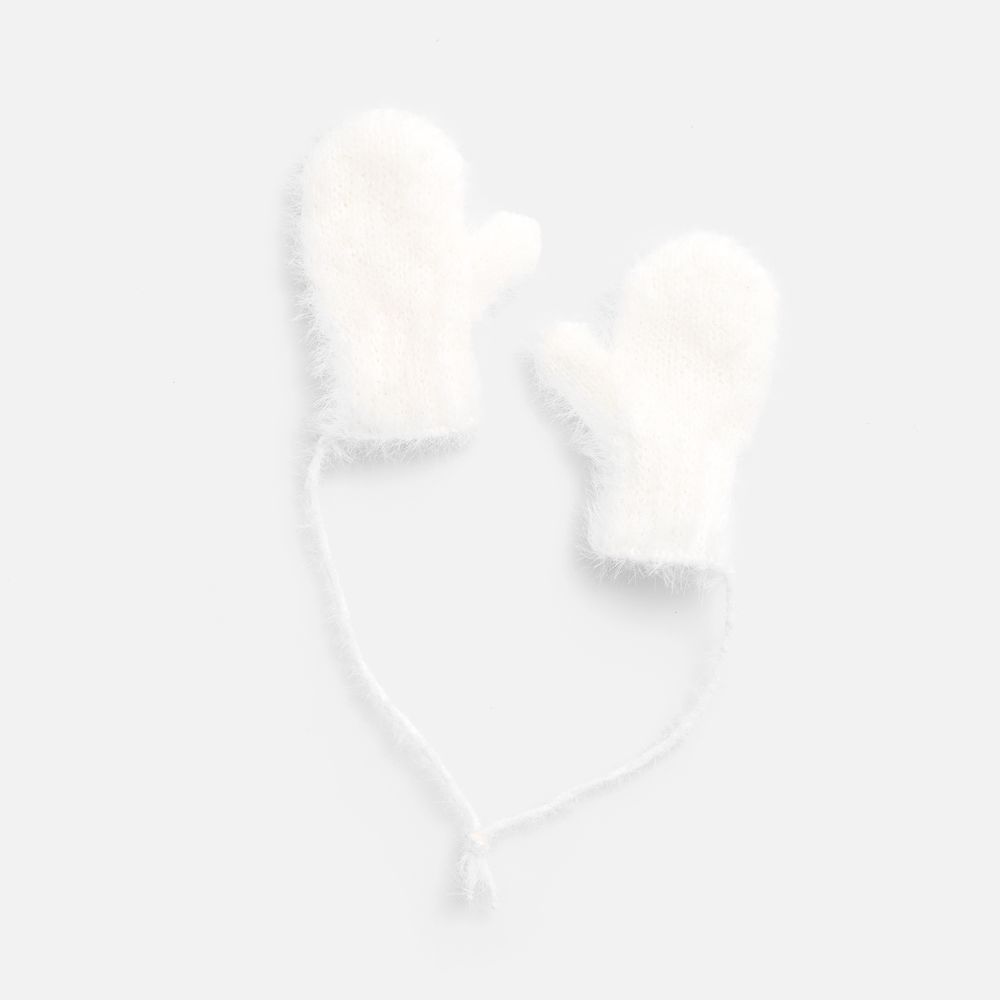 Подвеска на елку «Вьюжка», варежки, белая-0