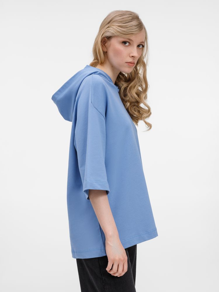 Футболка оверсайз унисекс с капюшоном Neofit, синяя-8