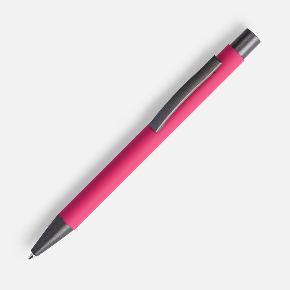 Ручка шариковая Atento Soft Touch, розовая-0