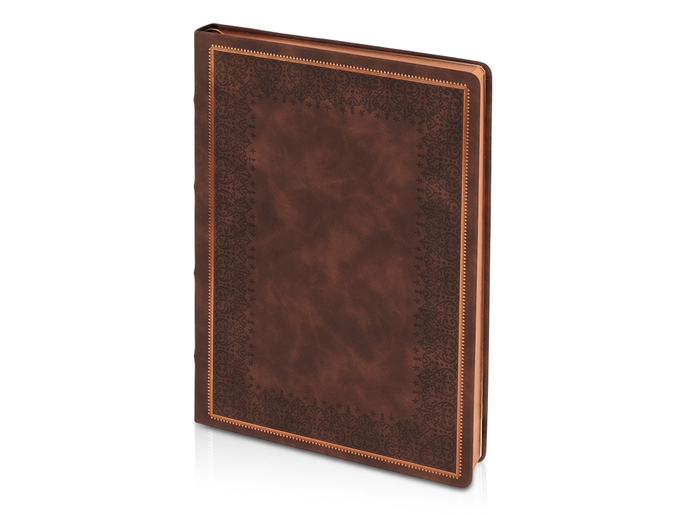 Ежедневник недатированный А4 Royal, коричневый с бронзовым срезом-0