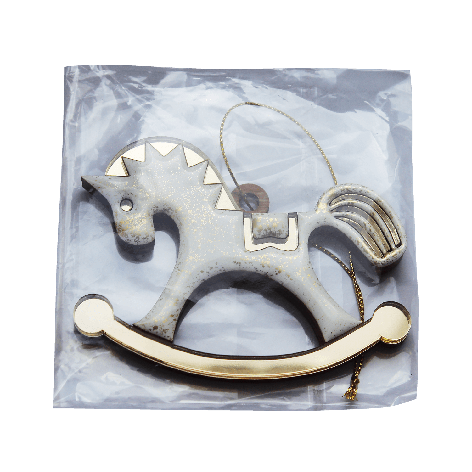 Ёлочная игрушка Лошадка (белый)-5