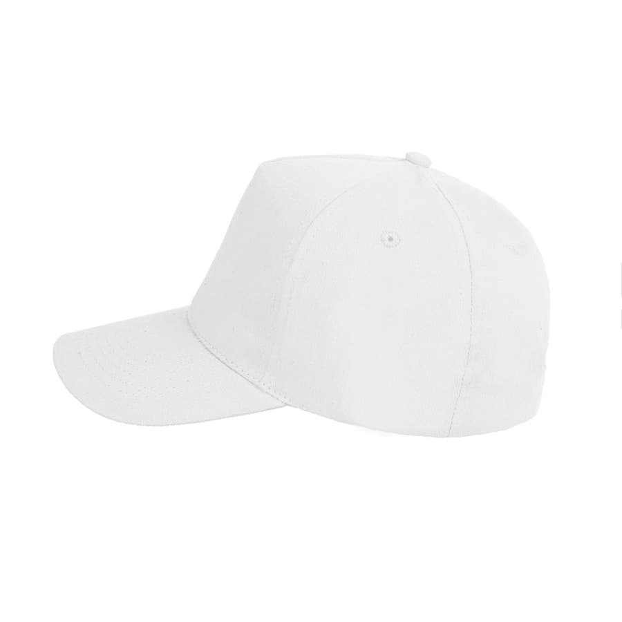 Бейсболка LIGHT, 5 клиньев,  застежка на липучке, белый-3