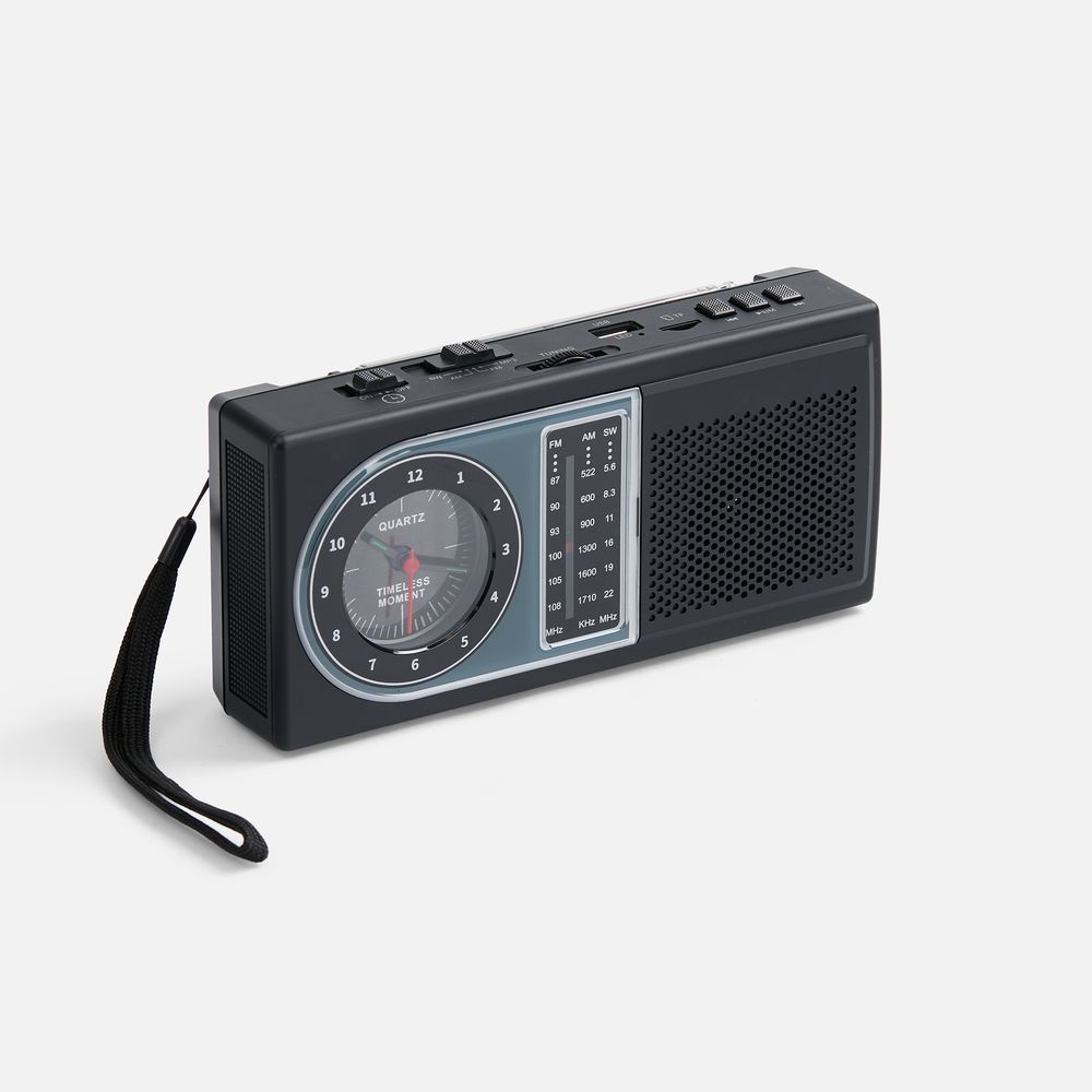 Bluetooth-колонка с радио Comradio, черная-0