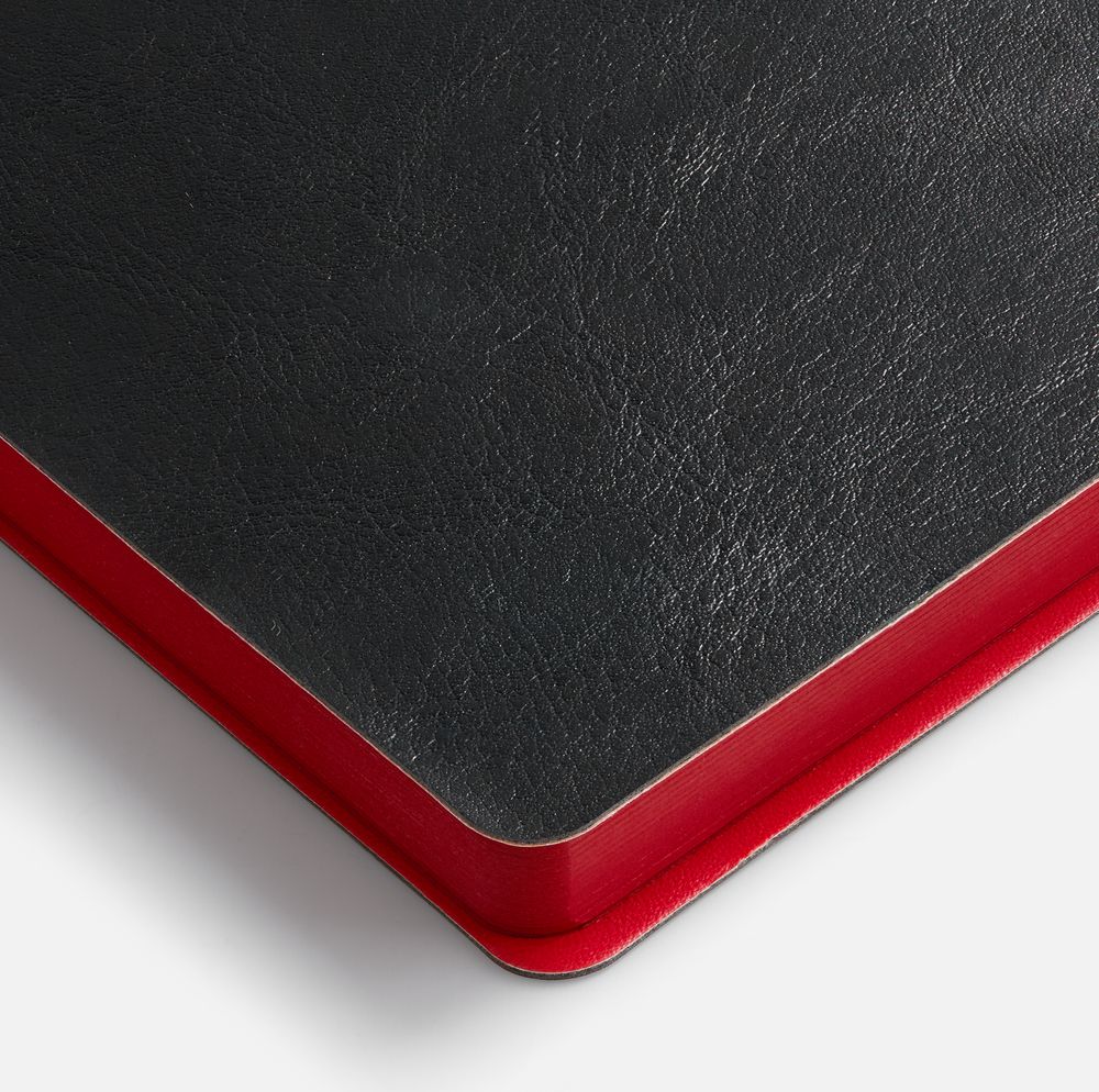 Ежедневник Doppio, недатированный, черный с красным-3