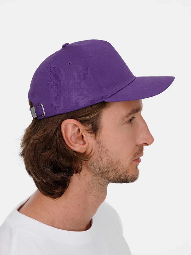 Бейсболка Long Beach, темно-фиолетовая-4