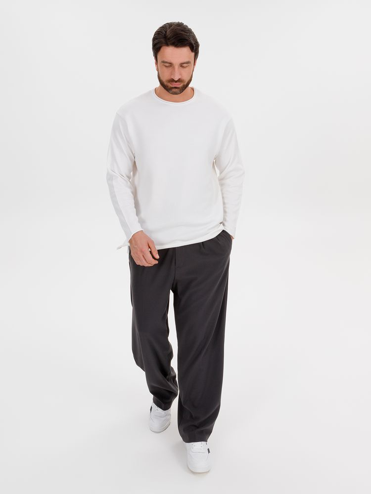 Лонгслив унисекс Siluetti Fuori, молочно-белый-5