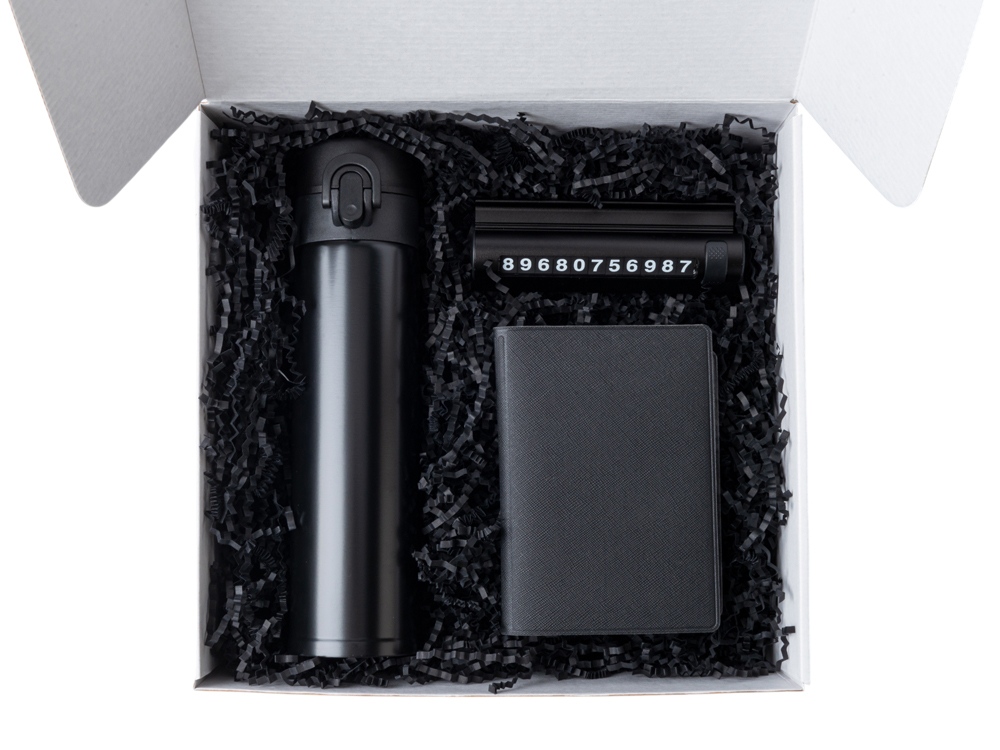 Подарочный набор Premier с термокружкой, парковочной визиткой и обложкой для документов-3