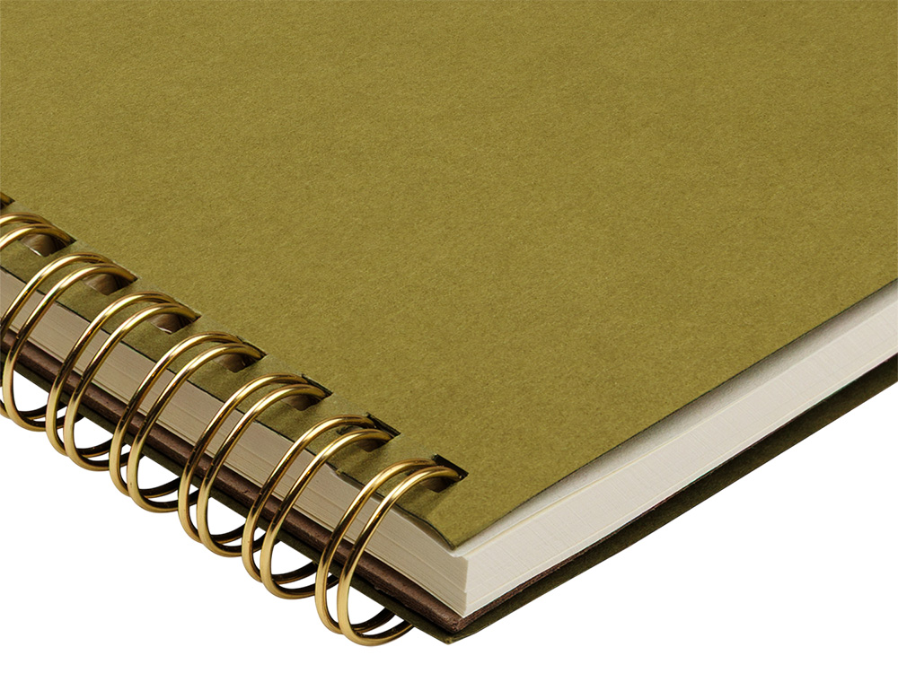 Бизнес тетрадь на гребне А5 Pragmatic, 60 листов в клетку, зеленый хаки-2