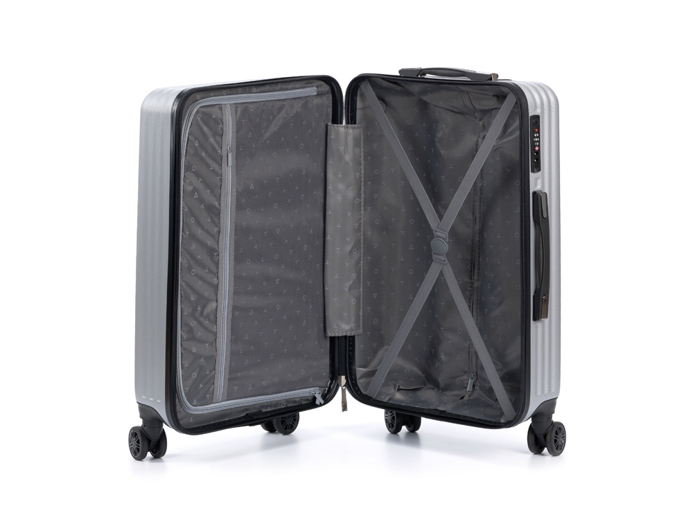 Чемодан TORBER Lama, серебристый, ABS-пластик, 43 х 25,5 х 67 см, 62 л-3