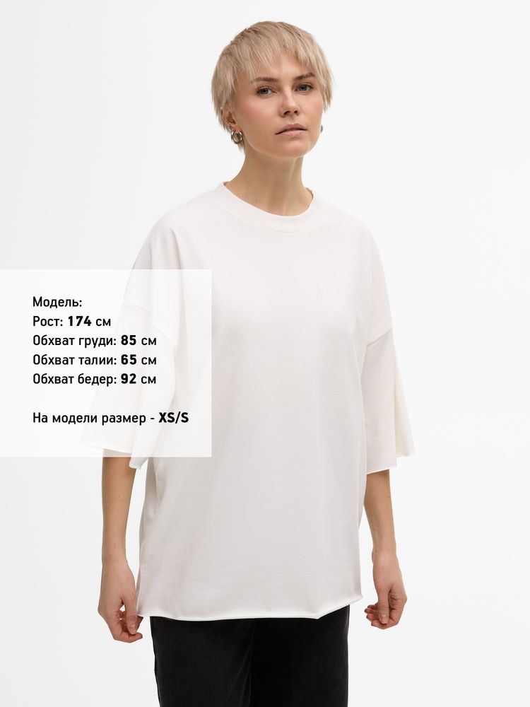 Футболка унисекс оверсайз T1, молочно-белая-3