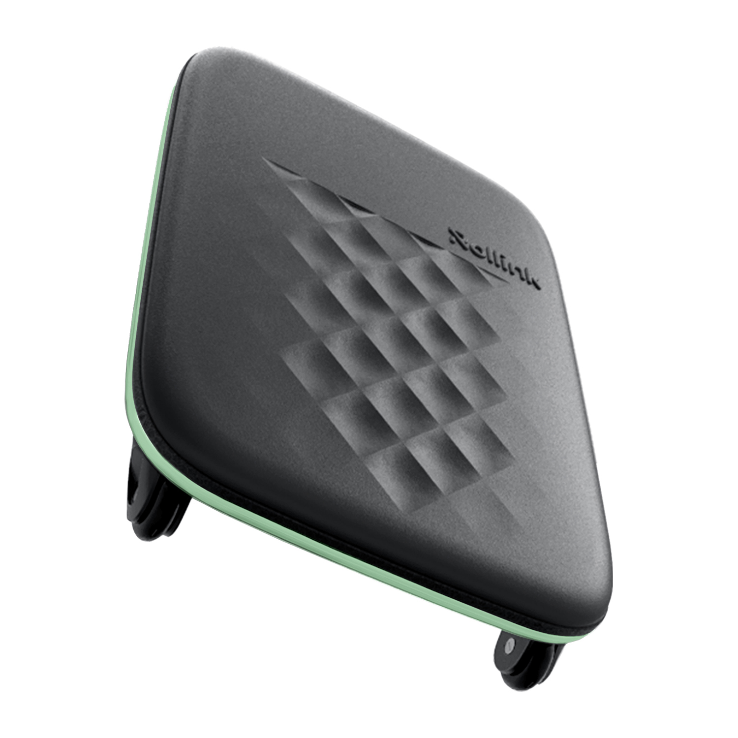 Чемодан складной Rollink Earth 55x40x20 см, 2 колеса, черный/зеленый-9