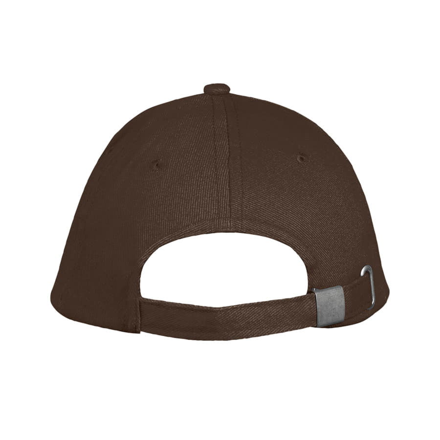 Бейсболка LONG BEACH, 5 клиньев, металлическая застежка, коричневый, бежевый-3