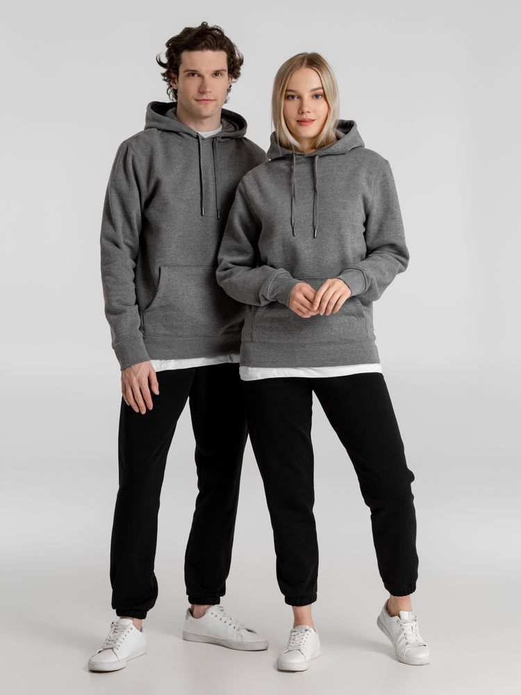 Толстовка с капюшоном унисекс King, темно-серый меланж-7