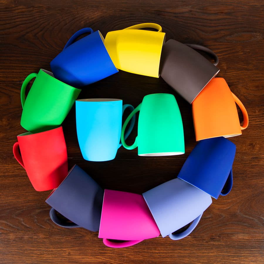 Кружка SWEET с прорезиненным покрытием, светло-розовый-1