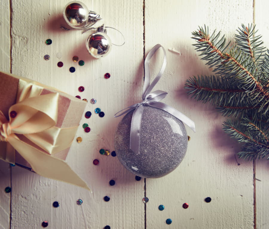 Елочное украшение ПРАЗДНИК, серебристый-2