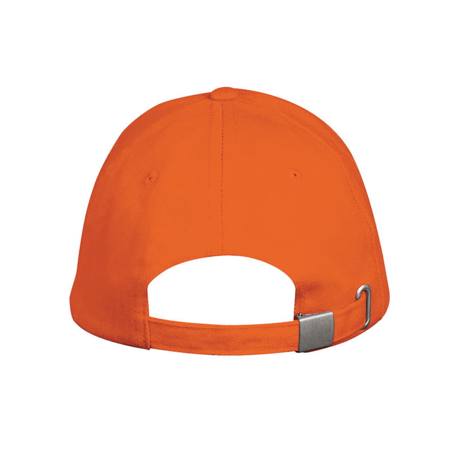 Бейсболка LONG BEACH, 5 клиньев, металлическая застежка, оранжевый-3