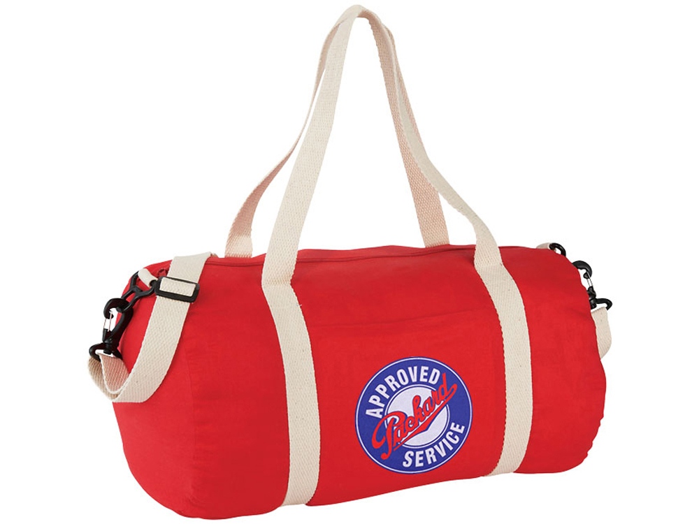 Хлопковая сумка Barrel Duffel, красный/бежевый-3
