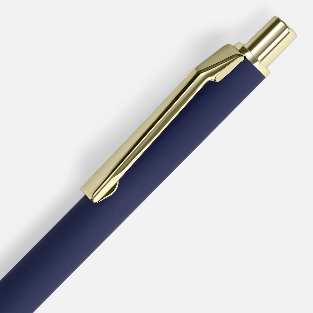 Ручка шариковая Lobby Soft Touch Gold, синяя-2