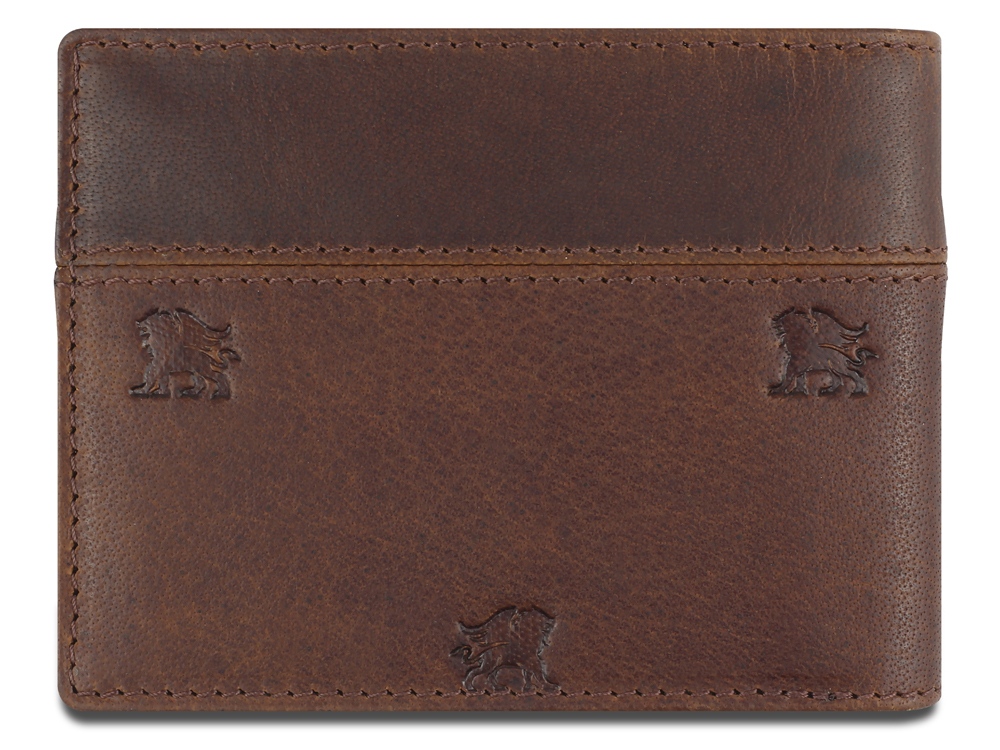 Портмоне Mano Don Leon, натуральная кожа в коричневом цвете, 11 х 8,6 см-1