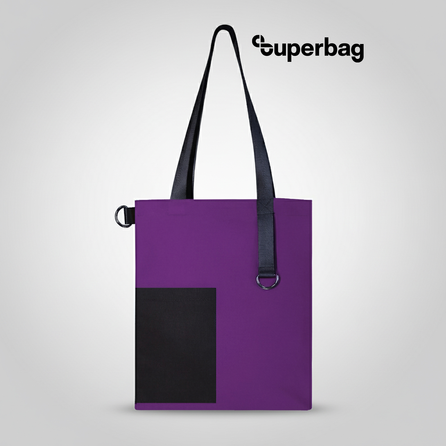 Шоппер Superbag Color (фиолетовый с черным)-0