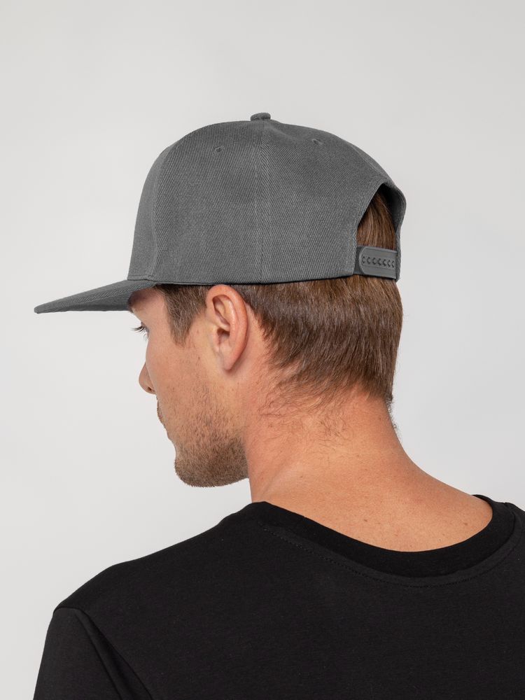 Бейсболка Snapback с прямым козырьком, серая-3