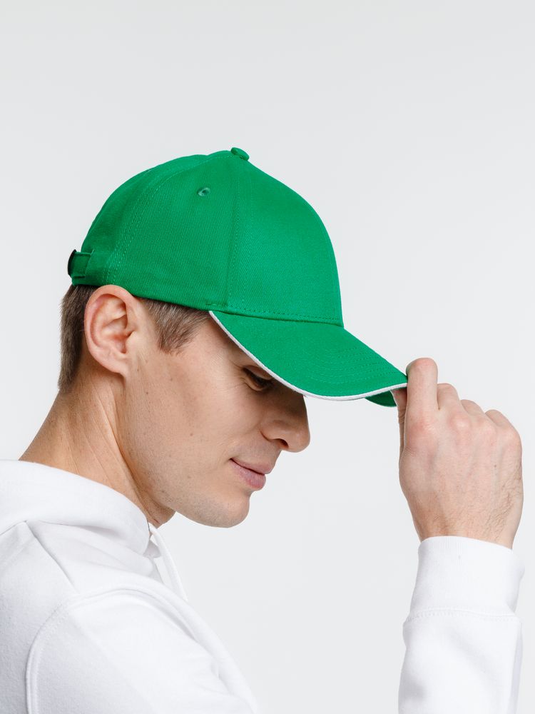 Бейсболка Spiker, зеленая с белым-4