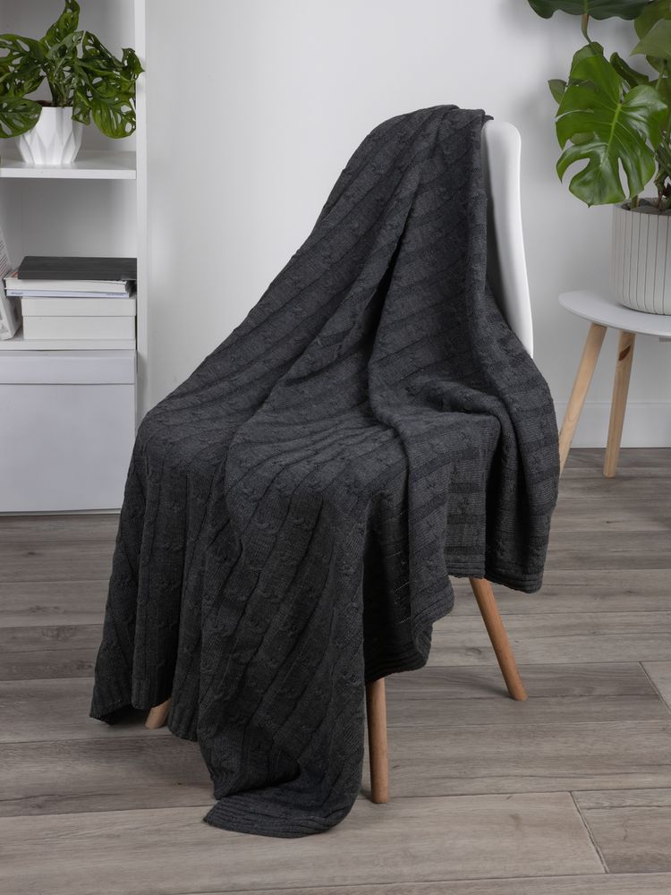 Плед Trenza, темно-серый-6