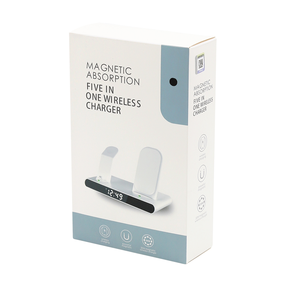 Часы электронные Abbatt мультифункциональные с беспроводной зарядкой, Черный-3