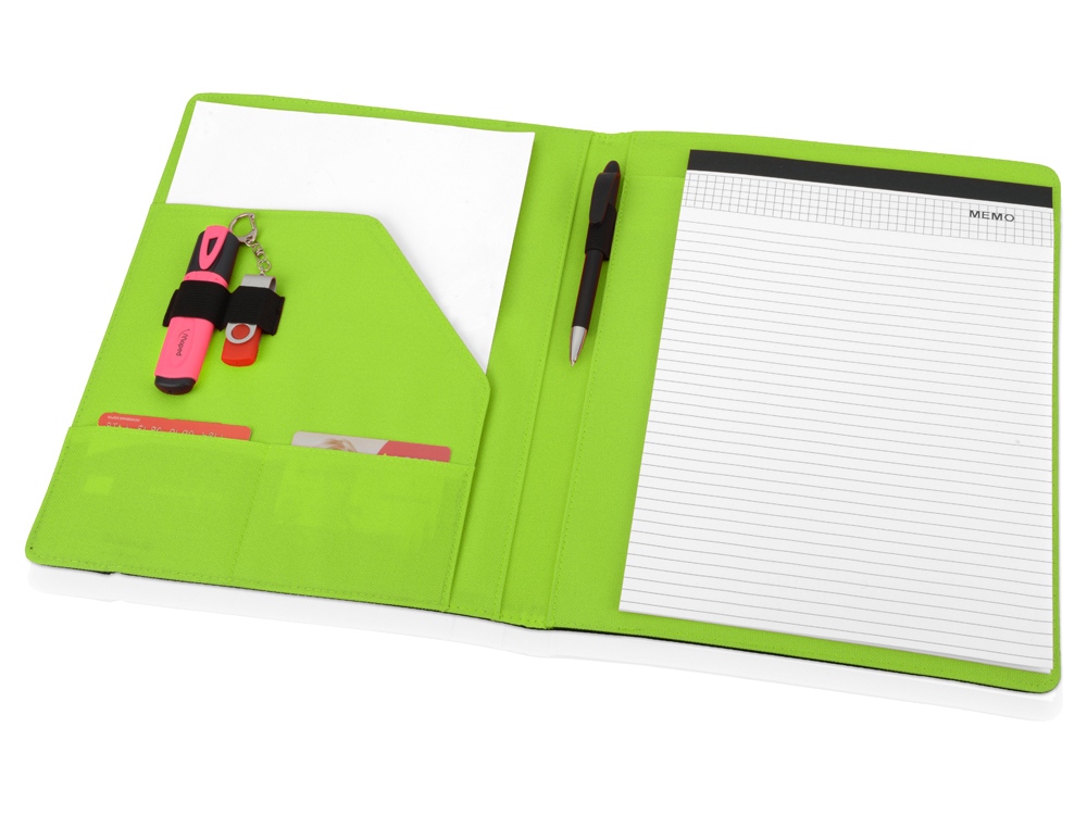 Папка для документов Делос, черный/зеленое яблоко-1