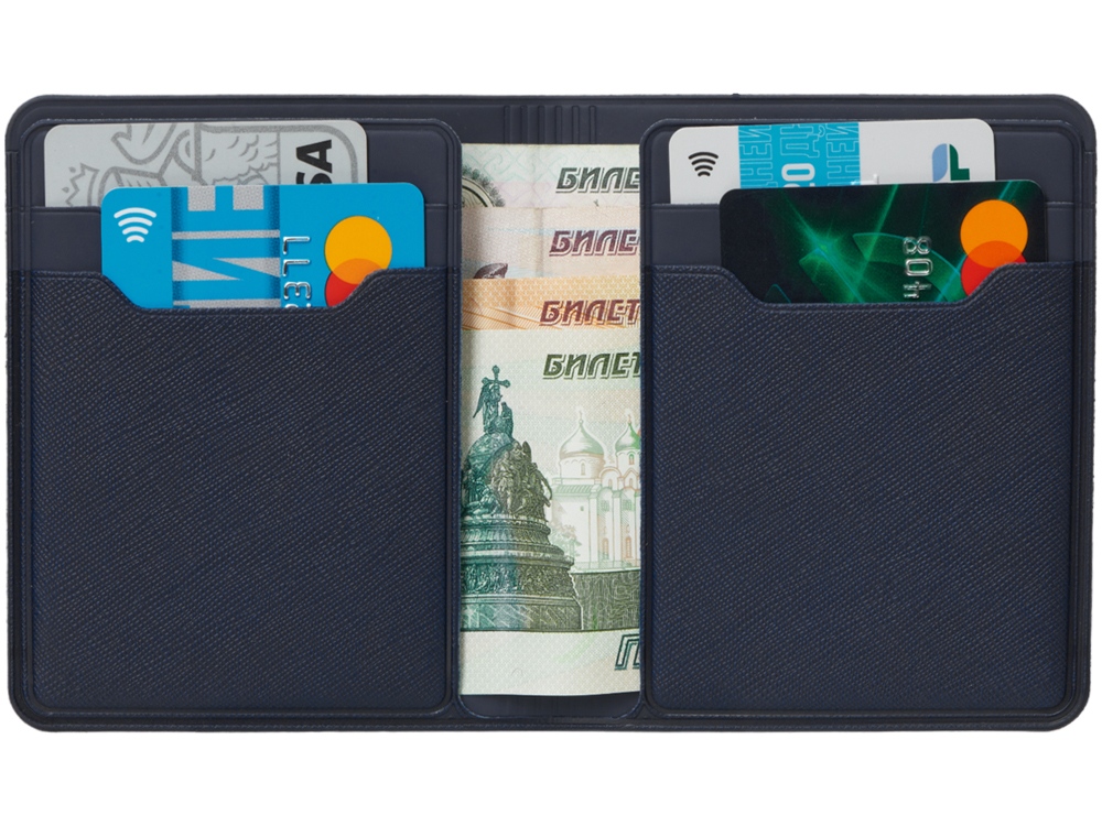 Картхолдер с отделением для бумажных денег Favor, темно-синий-3