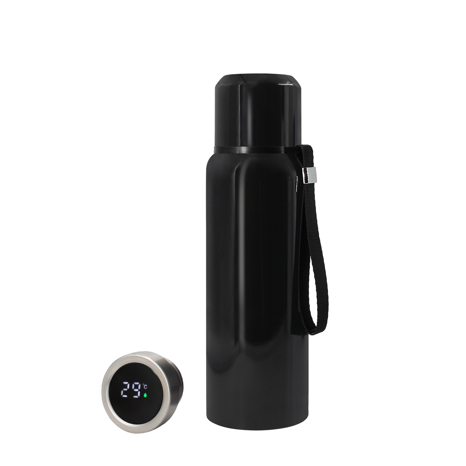 Термос S-travel New с датчиком температуры 600 мл. (черный)-1