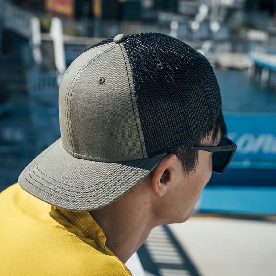 Бейсболка SONIC, 6 клиньев, пластиковая застежка, желтый, черный-4